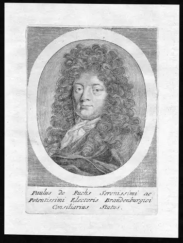 Paulus de Fuchs - Paul von Fuchs (1640-1704) Brandenburg Stettin Malchow Berlin Minister Portrait