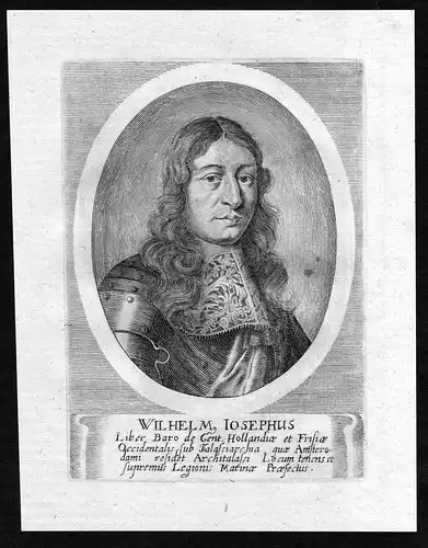 Wilhelm Iosephus - Willem Joseph van Ghent (1626-1672) Dutch admiral Portrait     Nederland