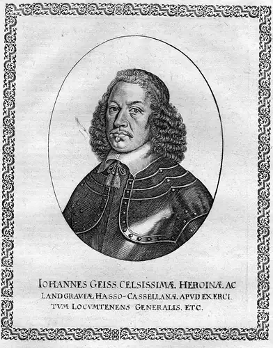 Iohannes Geiss - Johann Geiss v. Hessen-Kassel Portrait Kupferstich