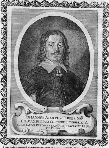 Iohannes Adolphus Krebs - Johannes Adolf Krebs Bayern Jurist Portrait Kupferstich