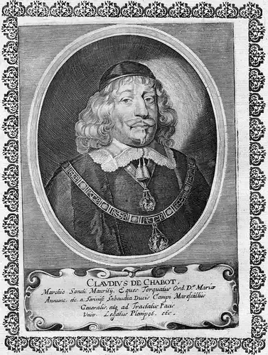Claudius de Chabot - Claudius de Chabot Schwaben Markgraf Portrait Kupferstich