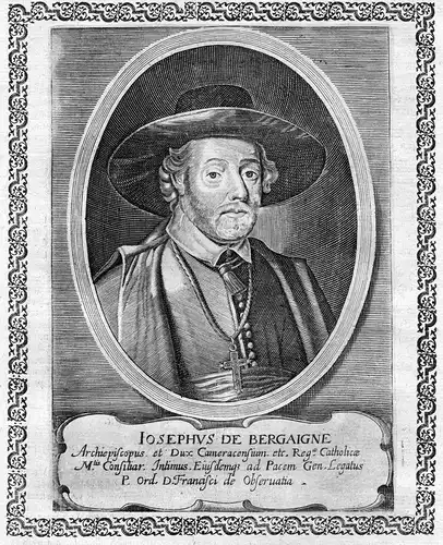 Iosephus de Bergaigne - Joseph Bergaigne s-Hertogenbosch Portrait Kupferstich antique print