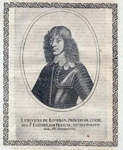 Ludovicus de Bourbon - Louis I. de Bourbon prince de Conde Portrait gravure Kupferstich