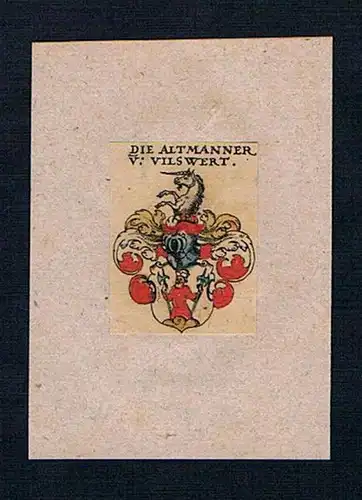 . Altmann Altmanner Vilswert Wappen Kupferstich Heraldik coat of arms