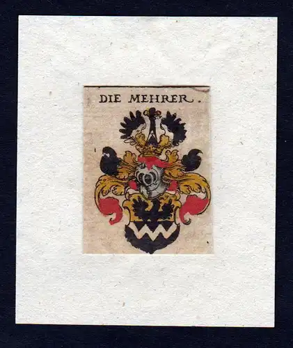 Mehr Mehrer 17. Jh Wappen coat of arms heraldry Heraldik Kupferstich