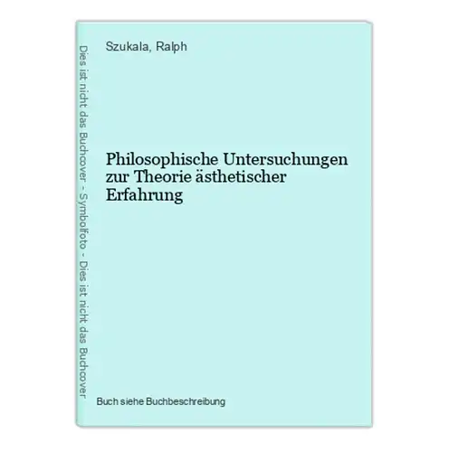 Philosophische Untersuchungen zur Theorie ästhetischer Erfahrung