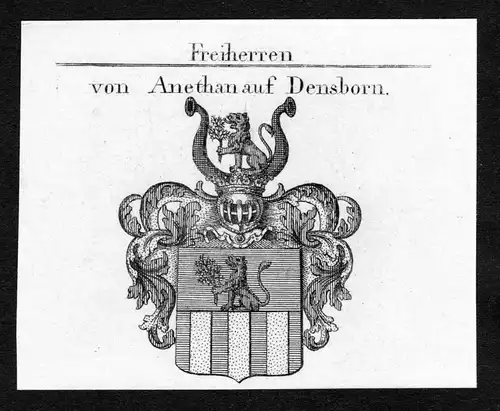 Von Anethan auf Densborn - Anethan auf Densborn Wappen Adel coat of arms Kupferstich  heraldry Heraldik
