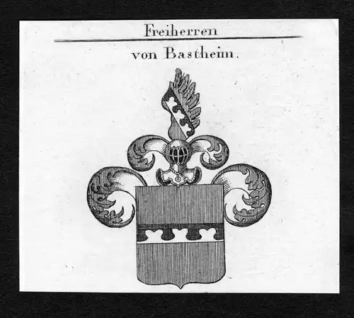 Von Bastheim - Bastheim Wappen Adel coat of arms Kupferstich  heraldry Heraldik