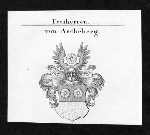 Von Ascheberg - Ascheberg Wappen Adel coat of arms Kupferstich  heraldry Heraldik