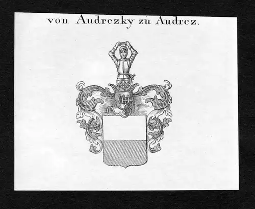 Von Audrczky zu Audrcz - Audrczky zu Audrcz Wappen Adel coat of arms Kupferstich  heraldry Heraldik