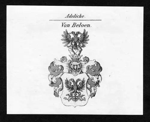 Von Beloen - Beloen Wappen Adel coat of arms Kupferstich  heraldry Heraldik