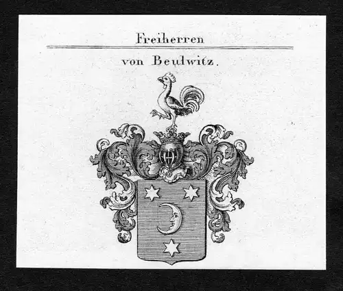 Von Beulwitz - Beulwitz Wappen Adel coat of arms Kupferstich  heraldry Heraldik