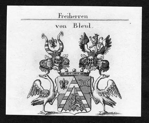 Von Bleul - Bleul Wappen Adel coat of arms Kupferstich  heraldry Heraldik