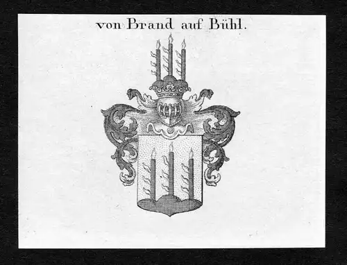 Von Brand auf Bühl - Brandt Brand Bühl Buehl Wappen Adel coat of arms Kupferstich  heraldry Heraldik