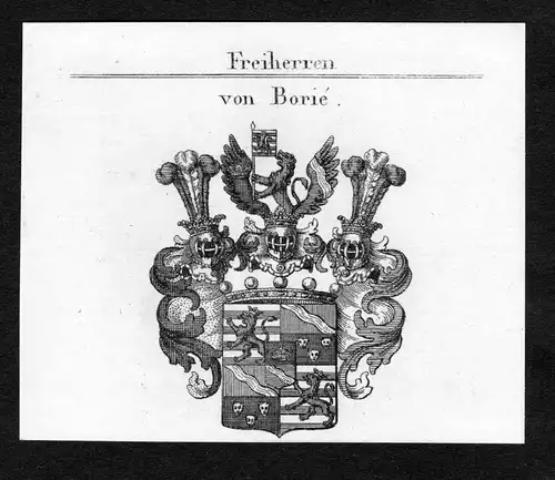 Von Borie - Borie Wappen Adel coat of arms Kupferstich  heraldry Heraldik