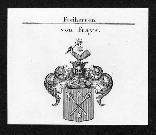 Von Frays - Frays Wappen Adel coat of arms Kupferstich  heraldry Heraldik