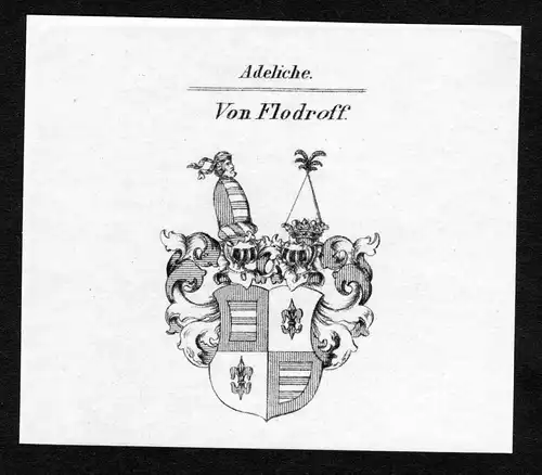 Von Flodroff - Flodroff Wappen Adel coat of arms Kupferstich  heraldry Heraldik