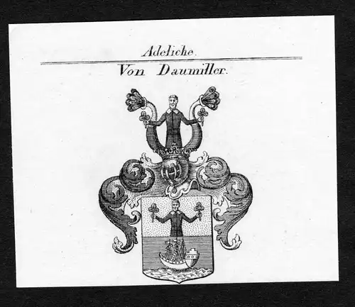 Von Daumiller - Daumiller Wappen Adel coat of arms Kupferstich  heraldry Heraldik