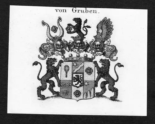 Von Gruben - Gruben Wappen Adel coat of arms Kupferstich  heraldry Heraldik