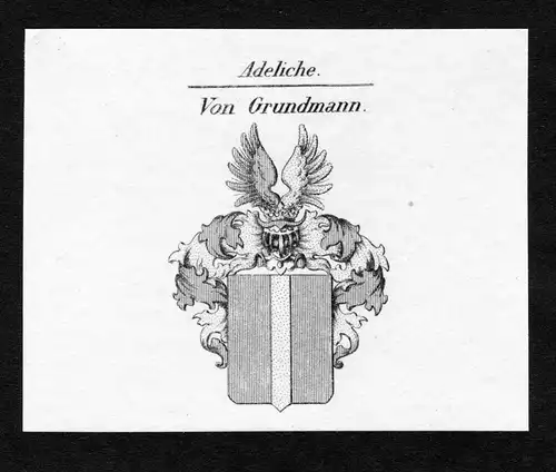 Von Grundmann - Grundmann Wappen Adel coat of arms Kupferstich  heraldry Heraldik