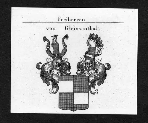 Von Gleissenthal - Gleissenthal Gleißenthal Wappen Adel coat of arms Kupferstich  heraldry Heraldik