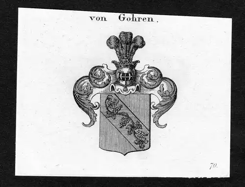 Von Gohren - Gohren Wappen Adel coat of arms Kupferstich antique print heraldry Heraldik