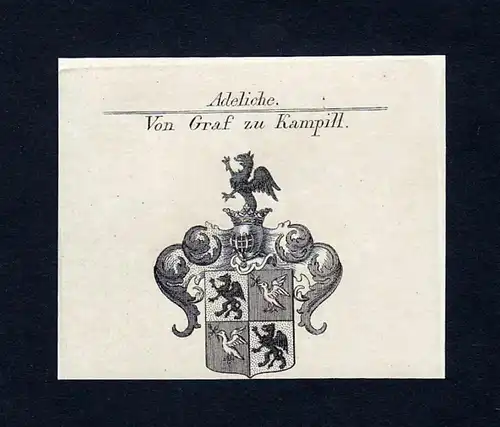 Von Graf zu Kampill - Kampill Wappen Adel coat of arms Kupferstich  heraldry Heraldik