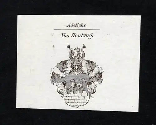 Von Heuking - Heuking Wappen Adel coat of arms Kupferstich  heraldry Heraldik