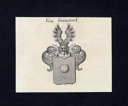Von Grimmel - Grimmel Wappen Adel coat of arms Kupferstich  heraldry Heraldik