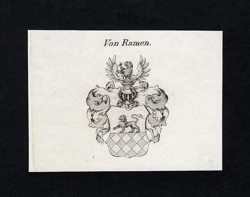 Von Ramen - Ramen Wappen Adel coat of arms Kupferstich  heraldry Heraldik