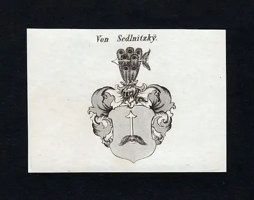 Von Sedlnitzky - Sedlnitzky Wappen Adel coat of arms Kupferstich  heraldry Heraldik