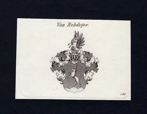 Von Rehdiger - Rehdiger Wappen Adel coat of arms Kupferstich  heraldry Heraldik