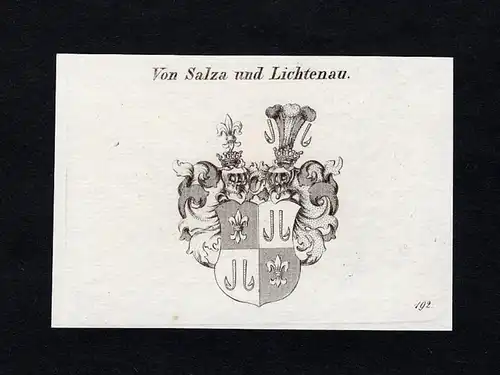 Von Salza und Lichtenau - Salza Saltza und Lichtenau Wappen Adel coat of arms Kupferstich  heraldry Heraldik