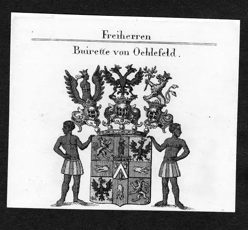 Buirette von Oehlefeld - Buirette von Oehlefeld Wappen Adel coat of arms Kupferstich  heraldry Heraldik