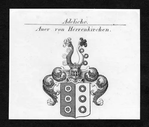 Auer von Herrenkirchen - Auer von Herrenkirchen Wappen Adel coat of arms Kupferstich  heraldry Heraldik