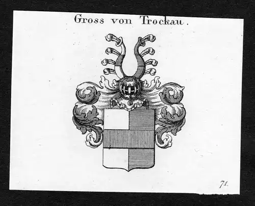 Gross von Trockau - Groß Gross von Trockau Wappen Adel coat of arms Kupferstich  heraldry Heraldik