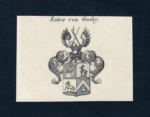 Ritter von Guthy - Guthy Wappen Adel coat of arms Kupferstich  heraldry Heraldik