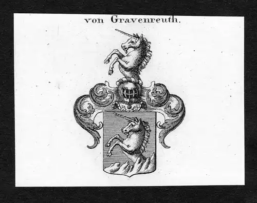 Von Gravenreuth - Gravenreuth Wappen Adel coat of arms Kupferstich  heraldry Heraldik