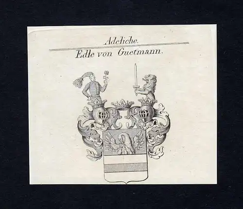 Edle von Guetmann - Guetmann Wappen Adel coat of arms Kupferstich  heraldry Heraldik
