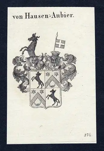 Von Hausen-Aubier - Hausen-Aubier Knobloch Wappen Adel coat of arms heraldry Heraldik