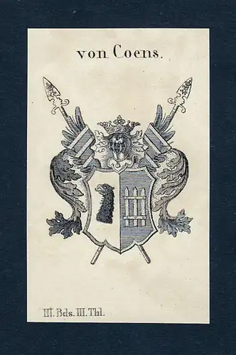 Von Coens - Cocceji Colomb Coens Wappen Adel coat of arms heraldry Heraldik