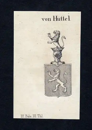 Von Hüttel - Hüttel Huet Wappen Adel coat of arms heraldry Heraldik