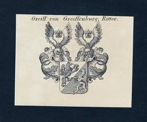 Greiff von Greiffenburg, Ritter - Greiff von Greiffenburg Wappen Adel coat of arms Kupferstich  heraldry Heral