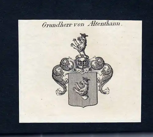 Grundherr von Altenthann - Altenthann und Weiherhaus Altenthann und Weyerhaus Wappen Adel coat of arms Kupfers
