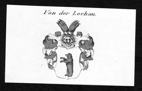 Von der Lochau - Lochau Wappen Adel coat of arms Kupferstich  heraldry Heraldik