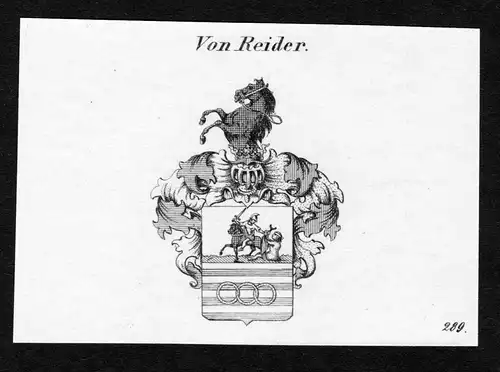 Von Reider - Reider Wappen Adel coat of arms Kupferstich  heraldry Heraldik