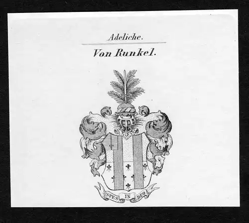 Von Runkel - Runkel Wappen Adel coat of arms Kupferstich  heraldry Heraldik