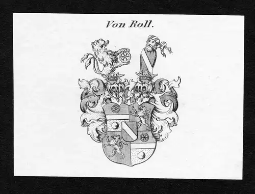 Von Roll - Roll Wappen Adel coat of arms Kupferstich  heraldry Heraldik
