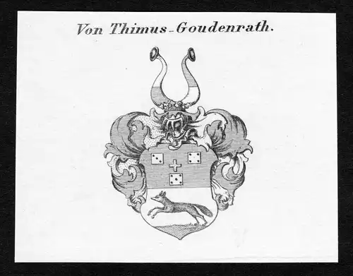 Von Thimus-Goudenrath - Thimus-Goudenrath Wappen Adel coat of arms Kupferstich  heraldry Heraldik