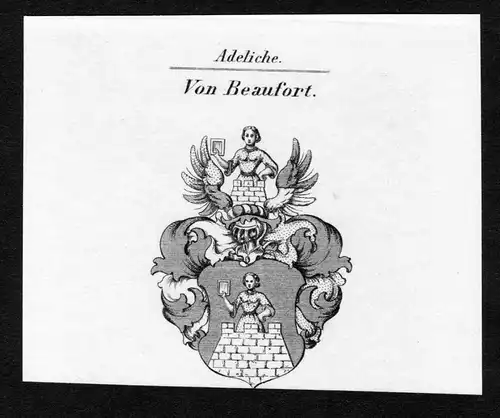 Von Beaufort - Beaufort Wappen Adel coat of arms Kupferstich  heraldry Heraldik